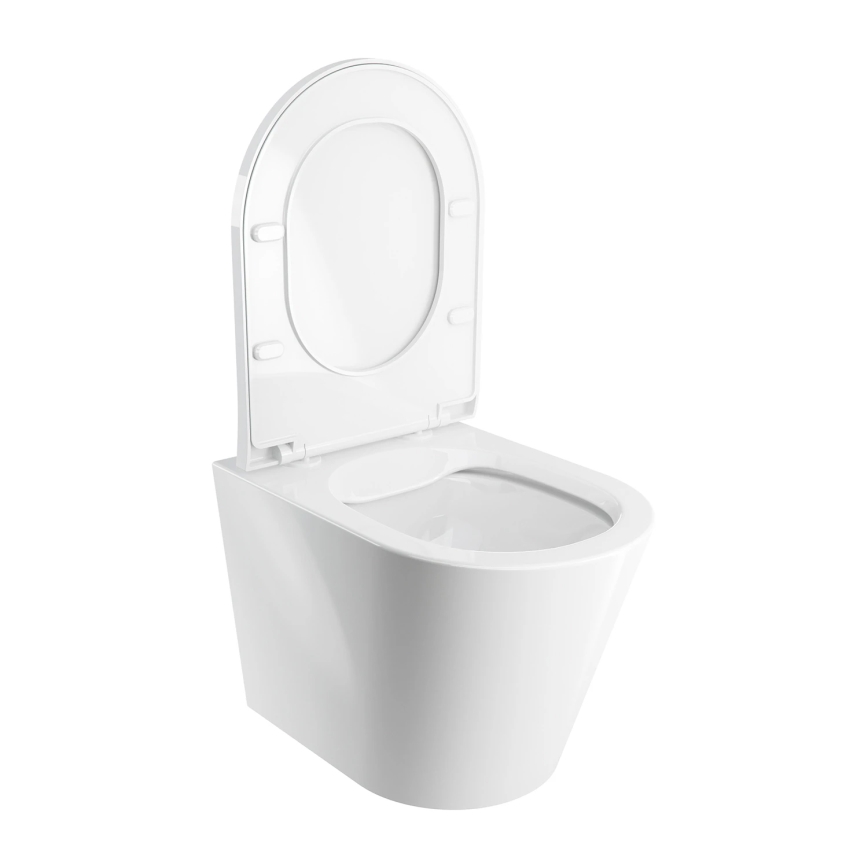 OMNIRES TAMPAMWBP - Επιτοίχια λεκάνη WC με κάθισμα SoftClose TAMPA, κεραμικό, γυαλιστερό λευκό
