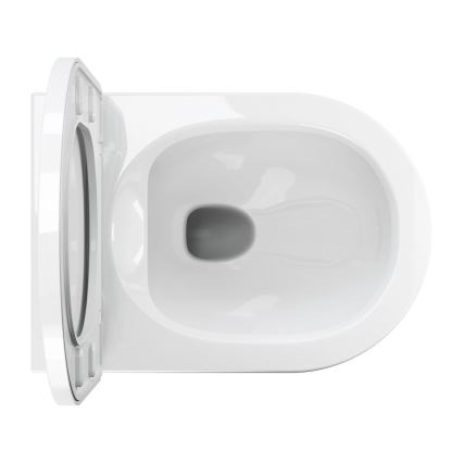 OMNIRES TAMPAMWBP - Επιτοίχια λεκάνη WC με κάθισμα SoftClose TAMPA, κεραμικό, γυαλιστερό λευκό