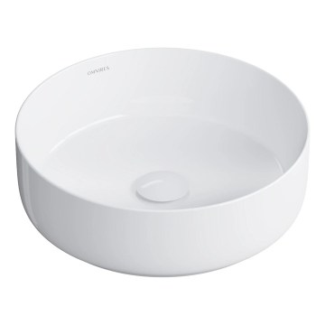 OMNIRES TULSA355BP - Επιτραπέζιος νιπτήρας TULSA Ø 36 εκ., κεραμικός, σε γυαλιστερό λευκό