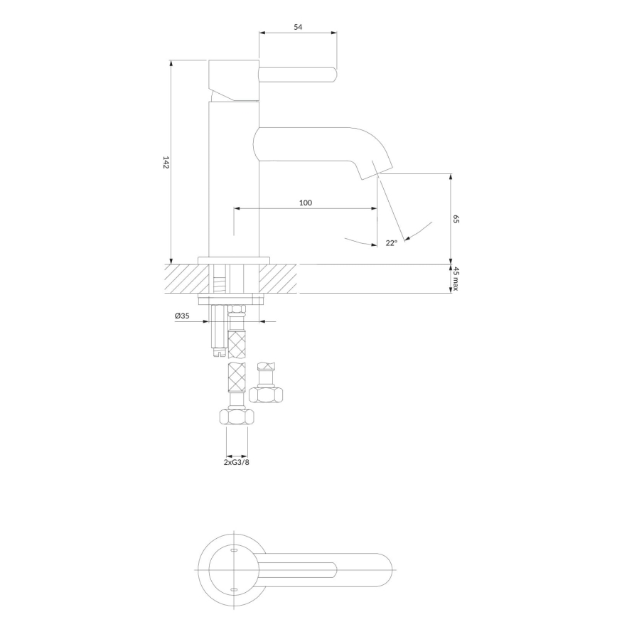 OMNIRES Y1210CR - Μπαταρία νιπτήρος Y 14,2 cm γυαλιστερό χρώμιο