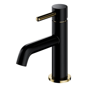 OMNIRES Y1210NBLGL - Μπαταρία νιπτήρα Y 16,2 cm σατινέ μαύρο/γυαλιστερό χρυσό
