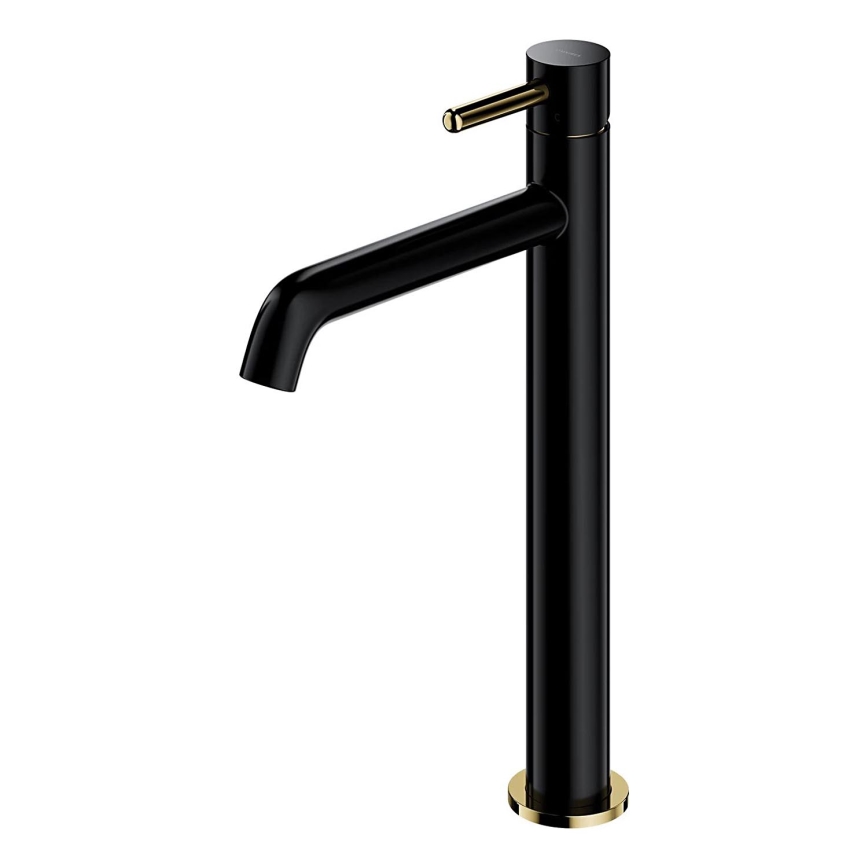 OMNIRES Y1212BLGL - Μπαταρία νιπτήρος Y 30,8 cm semi-ματ μαύρο/γυαλιστερό χρυσαφί
