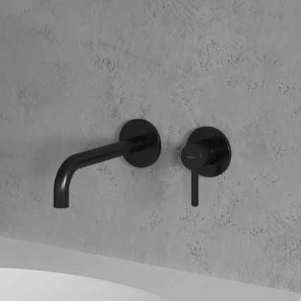 OMNIRES Y1215HLBL - Μπαταρία νιπτήρα για εντοιχισμένη εγκατάσταση Y ημιματ μαύρη