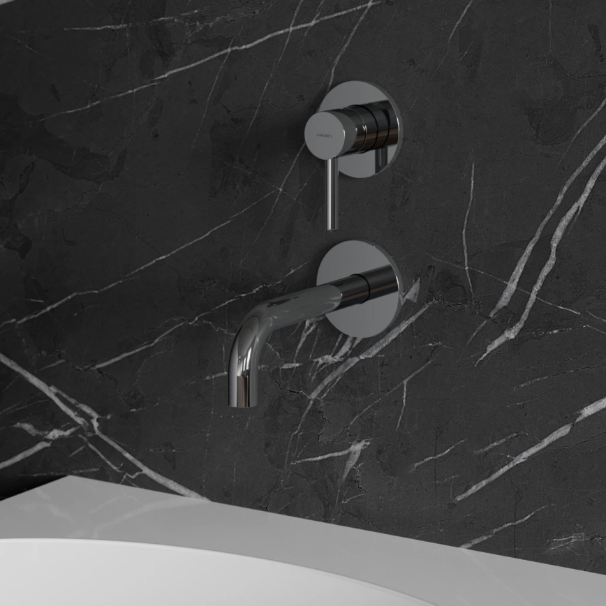 OMNIRES Y1215NCR - Μπαταρία νιπτήρα για εντοιχισμένη εγκατάσταση Y σε γυαλιστερό χρώμιο