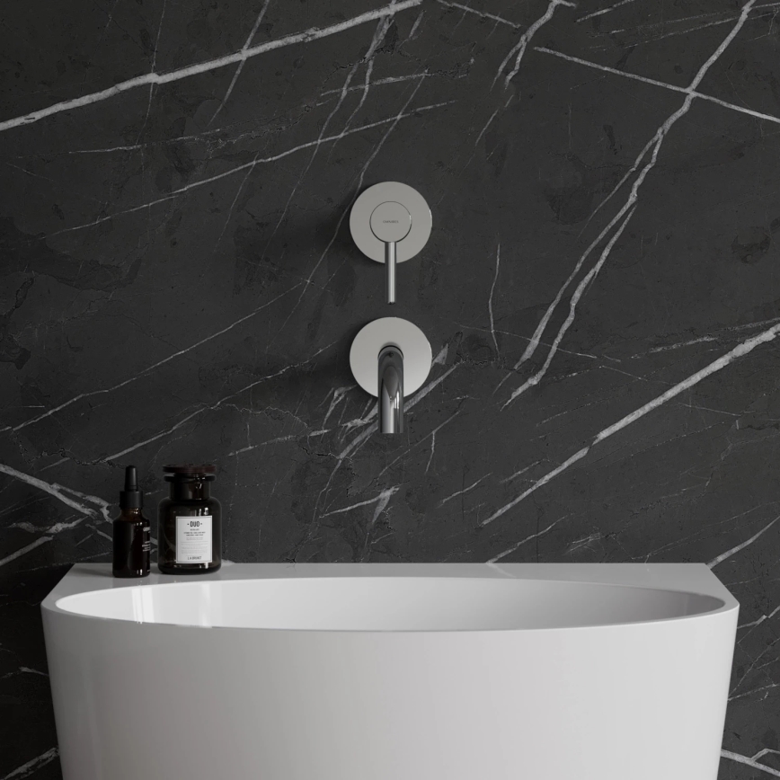 OMNIRES Y1215NCR - Μπαταρία νιπτήρα για εντοιχισμένη εγκατάσταση Y σε γυαλιστερό χρώμιο