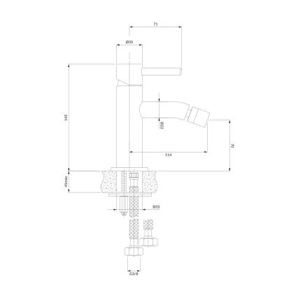 OMNIRES Y1220CR - Μπαταρία μπιντέ Y 14,5 cm γυαλιστερό χρώμιο