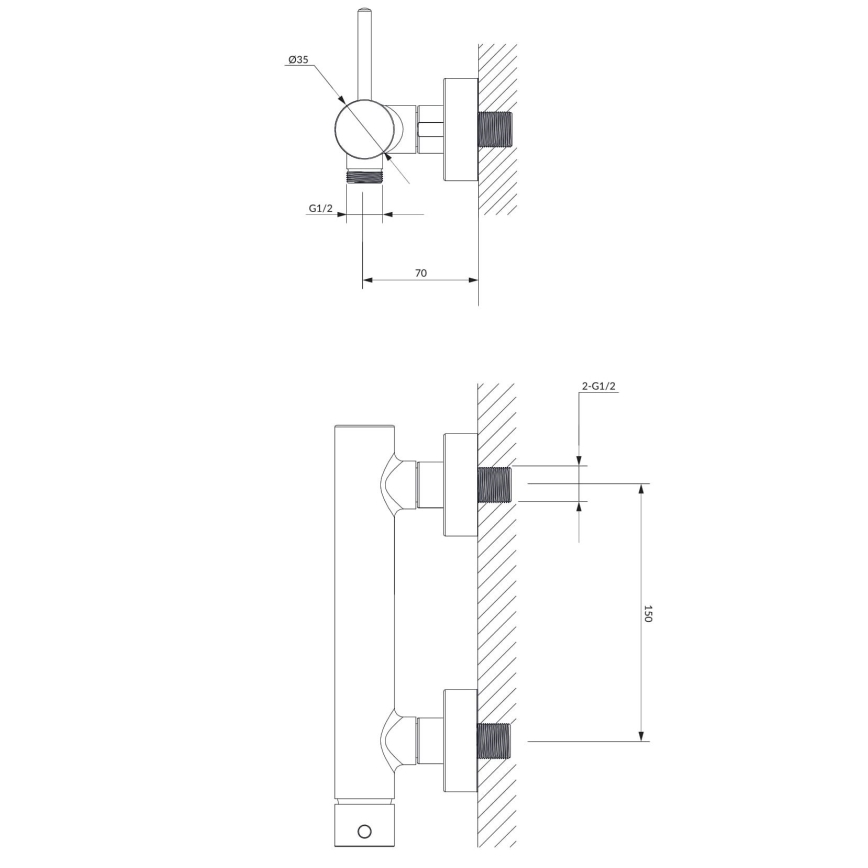 OMNIRES Y1240CR - Μπαταρία ντους Y γυαλιστερό χρώμιο