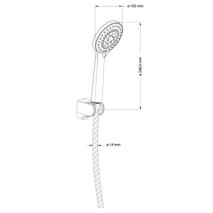 OMNIRES YOSEMITE-PCR - Σετ ντους YOSEMITE γυαλιστερό χρώμιο