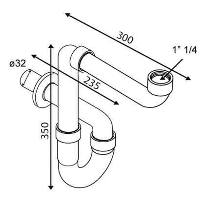 Omp tea - Σιφόν για νιπτήρα σε γυαλιστερό χρώμιο