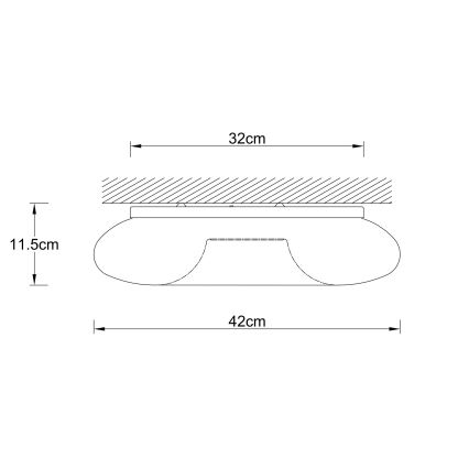Ondaluce - Φωτιστικό οροφής DODI 3xE27/15W/230V Ø 42 cm λευκό