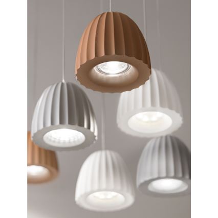 Ondaluce - Κρεμαστό φωτιστικό με καλώδιο CONCRETE 1xGU10/7,5W/230V Ø 10,5 cm σκυρόδεμα/λευκό