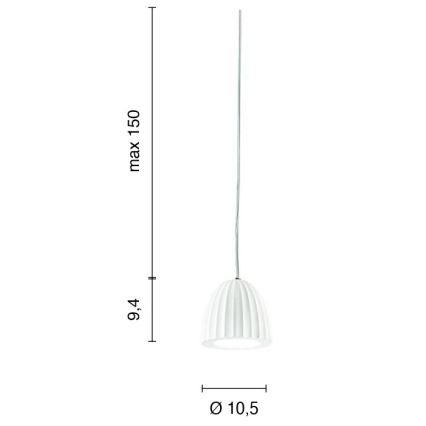 Ondaluce - Κρεμαστό φωτιστικό με καλώδιο CONCRETE 1xGU10/7,5W/230V διάμ. 10,5 εκ. μπετόν λευκό