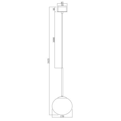Ondaluce - Κρεμαστό φωτιστικό με καλώδιο JEWEL 1xE14/10W/230V Ø 17 cm μαύρο/καπνιστό μαύρο