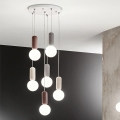 Ondaluce - Κρεμαστό φωτιστικό με καλώδιο ROCK 6xG9/7W/230V Ø 35 εκ. μπετόν/καφέ/γκρι/λευκό
