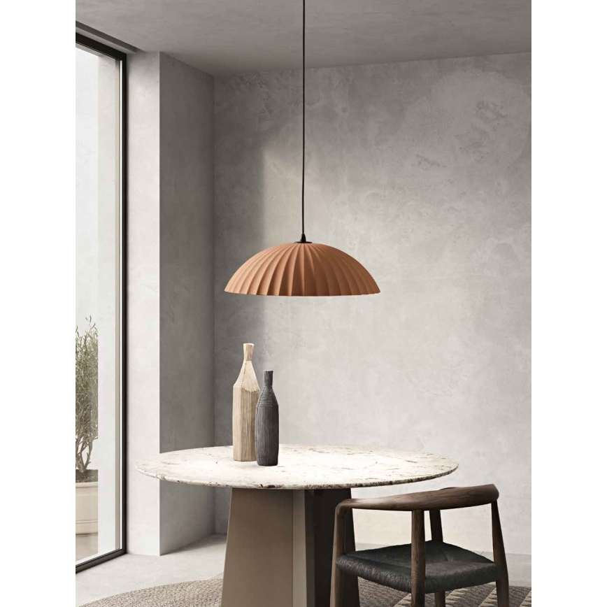 Ondaluce - Κρεμαστό φωτιστικό με καλώδιο RUSTIC 1xE27/15W/230V διάμ. 50 εκ. μπετόν καφέ