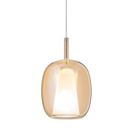 Ondaluce - Κρεμαστό φωτιστικό με καλώδιο THELMA 1xE27/15W/230V Ø 19,5 cm χρυσό/καπνιστό μπεζ