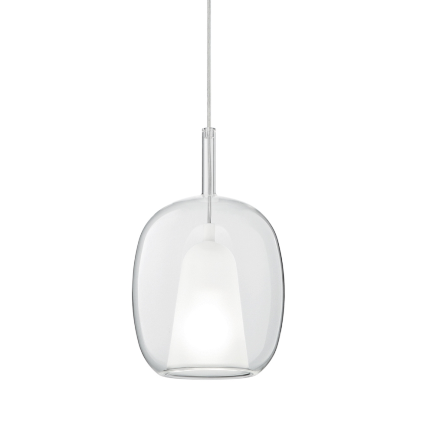 Ondaluce - Κρεμαστό φωτιστικό με καλώδιο THELMA 1xE27/15W/230V Ø 19,5 cm χρυσό/διάφανο