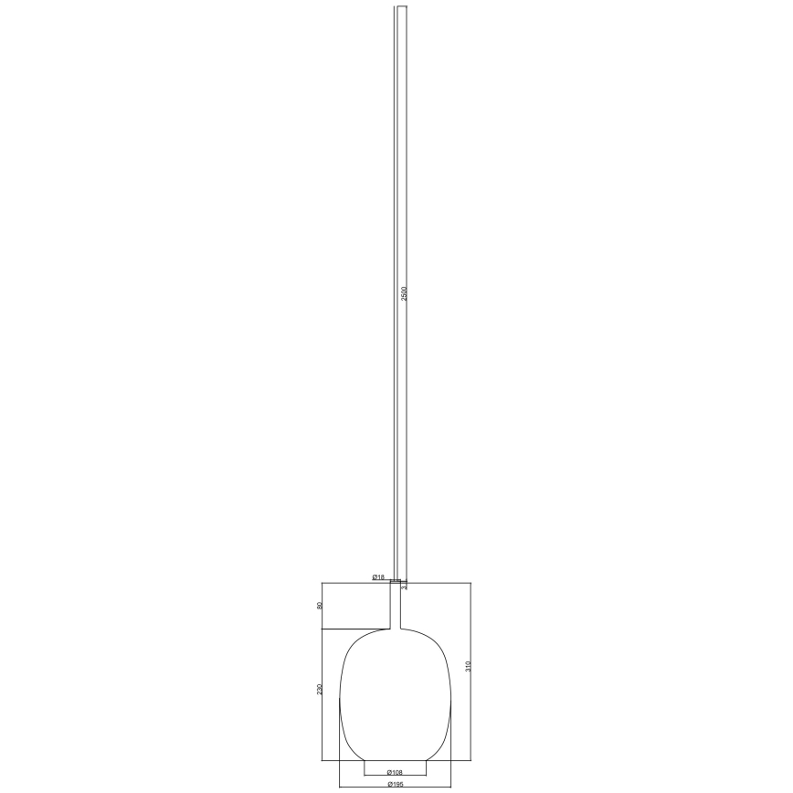 Ondaluce - Κρεμαστό φωτιστικό με καλώδιο THELMA 1xE27/15W/230V Ø 19,5 cm χρυσό/διάφανο