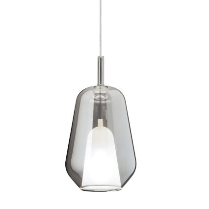 Ondaluce - Κρεμαστό φωτιστικό με καλώδιο THELMA 1xE27/15W/230V Ø 19 cm μαύρο/καπνιστό γκρι