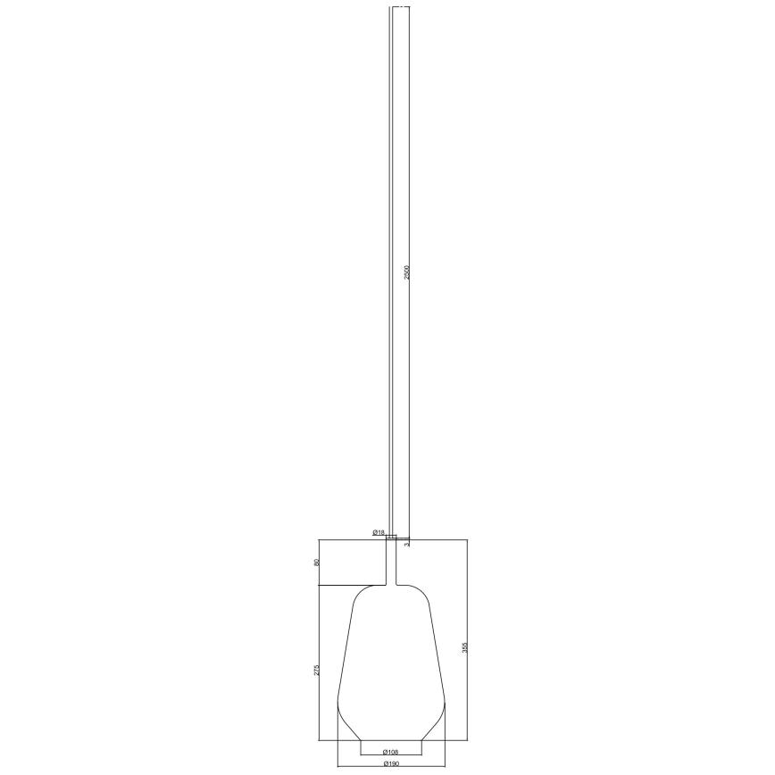 Ondaluce - Κρεμαστό φωτιστικό με καλώδιο THELMA 1xE27/15W/230V Ø 19 cm μαύρο/καπνιστό γκρι