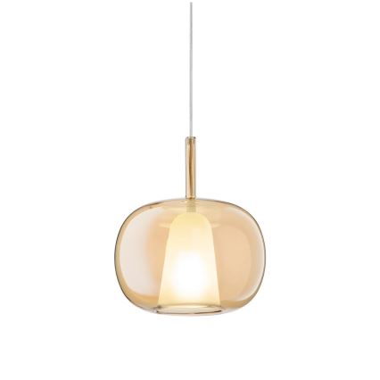 Ondaluce - Κρεμαστό φωτιστικό με καλώδιο THELMA 1xE27/15W/230V Ø 25 εκ. χρυσό/καπνιστό μπεζ