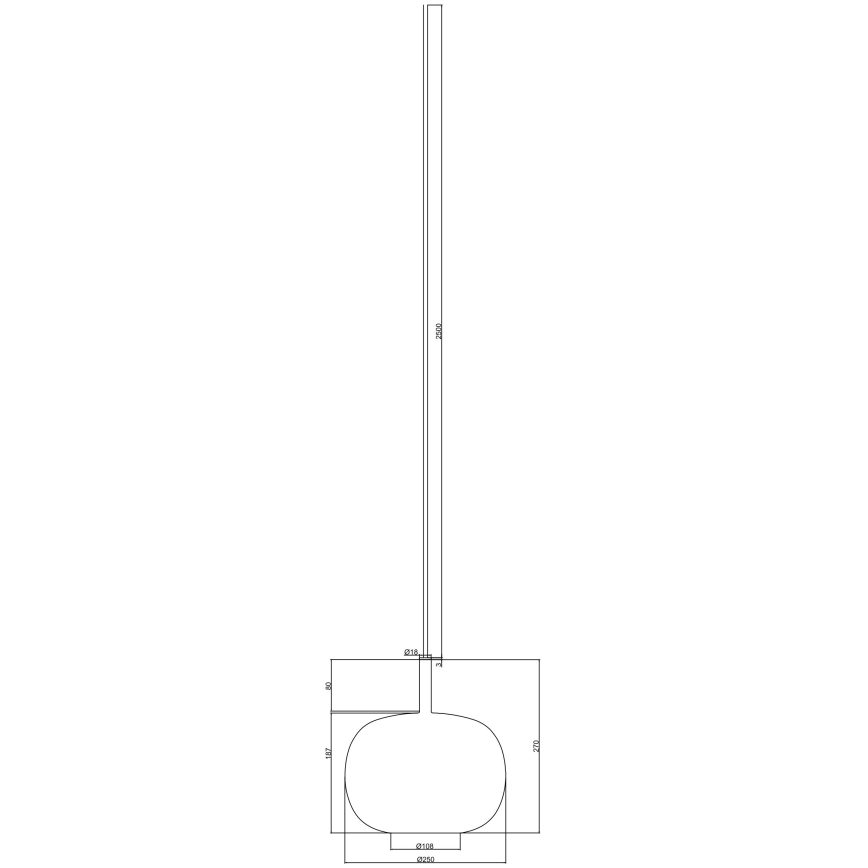 Ondaluce - Κρεμαστό φωτιστικό με καλώδιο THELMA 1xE27/15W/230V διάμ. 25 εκ. χρυσό/διάφανο