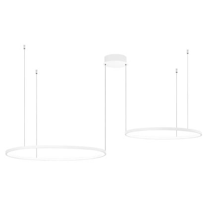 Ondaluce - Ρυθμιζόμενο LED κρεμαστό φωτιστικό σε καλώδιο SOEL LED/28W/230V + LED/38W Ø 80/60 cm λευκό