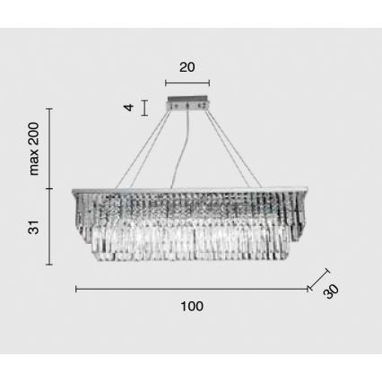 Ondaluce - Κρυστάλλινος πολυέλαιος με ανάρτηση σε καλώδιο DAIQUIRI 8xE14/10W/230V γυαλιστερό χρώμιο
