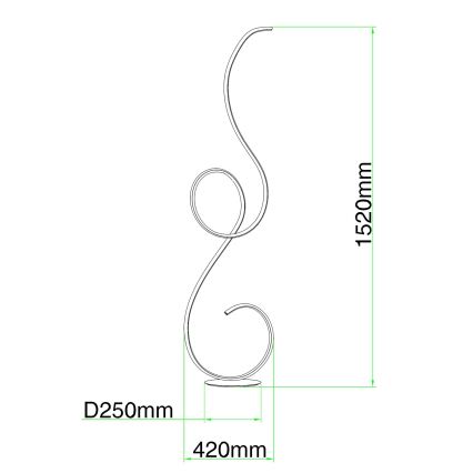 Ondaluce - LED ρυθμιζόμενη επιδαπέδια λάμπα FLOK LED/44W/230V λευκή