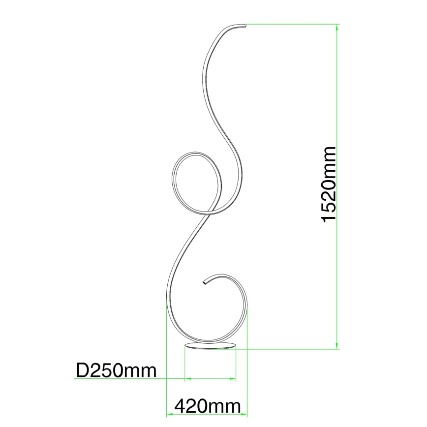 Ondaluce - LED ρυθμιζόμενη επιδαπέδια λάμπα FLOK LED/44W/230V λευκή