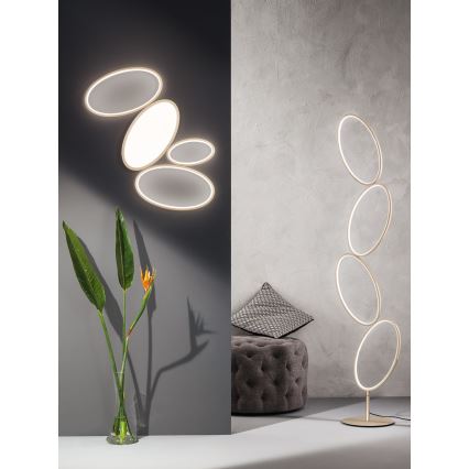 Ondaluce - LED ρυθμιζόμενη επιδαπέδια λάμπα RICE LED/38W/230V 166 cm χρυσή
