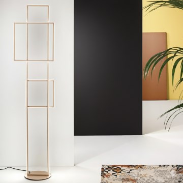 Ondaluce - LED Ρυθμιζόμενο φωτιστικό δαπέδου DOWEL LED/77W/230V 166 cm χρυσό