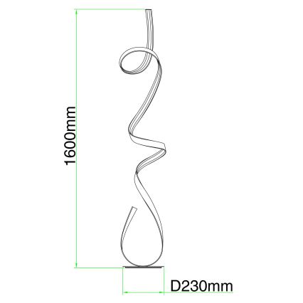 Ondaluce - LED Ρυθμιζόμενο φωτιστικό δαπέδου LUMEN LED/30W/230V ασημί