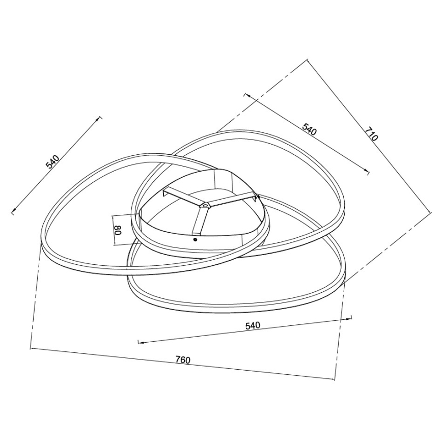 Ondaluce - LED Ρυθμιζόμενο φωτιστικό οροφής ROSE LED/80W/230V χρυσό