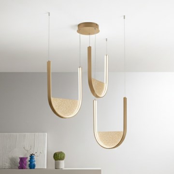 Ondaluce - LED ρυθμιζόμενο κρεμαστό φωτιστικό με καλώδιο LOTUS LED/70W/230V χρυσό