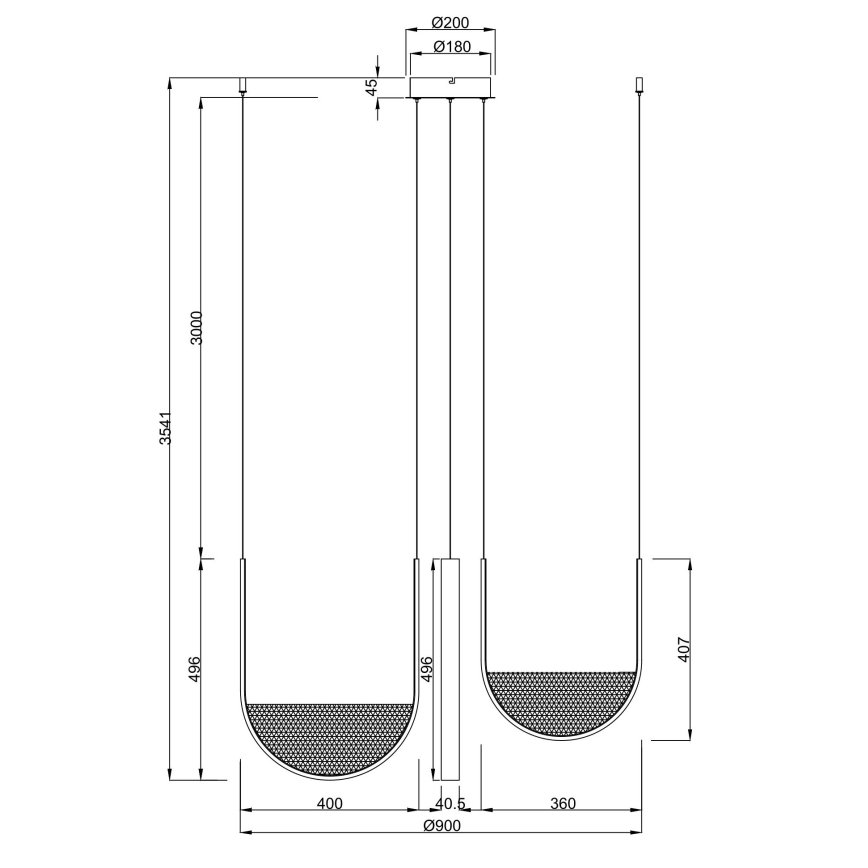 Ondaluce - LED ρυθμιζόμενο κρεμαστό φωτιστικό με καλώδιο LOTUS LED/70W/230V χρυσό