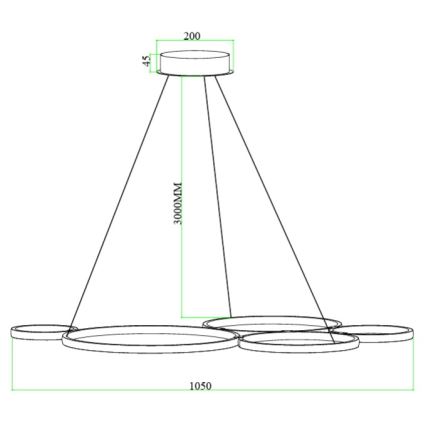 Ondaluce - LED ρυθμιζόμενο κρεμαστό φωτιστικό με καλώδιο POIS LED/60W/230V χρυσό