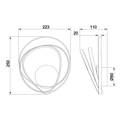 Ondaluce - LED επιτοίχιο φωτιστικό GOLDEN LED/23W/230V χρυσό