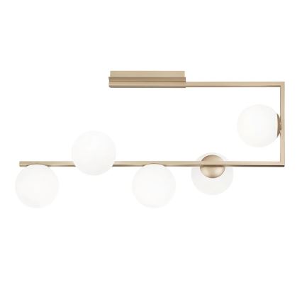 Ondaluce - Πολυέλαιος σε ράβδο MONILE 5xE14/10W/230V χρυσό/λευκό