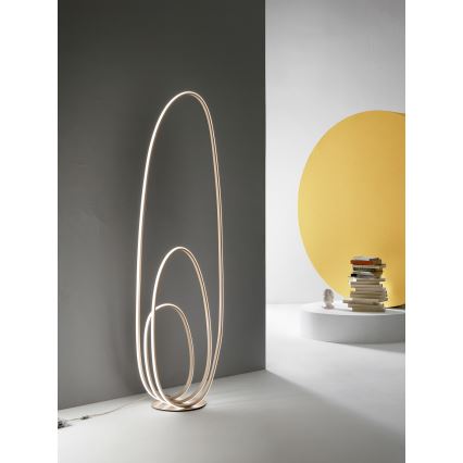 Ondaluce - Ρυθμιζόμενη επιδαπέδια λάμπα GOLDEN LED/45W/230V 160 cm χρυσή