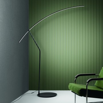 Ondaluce - Ρυθμιζόμενη επιδαπέδια λάμπα LED FOLAGA LED/30W/230V 190 cm μαύρη