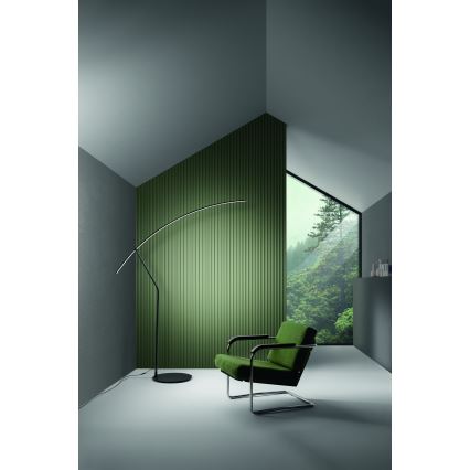 Ondaluce - Ρυθμιζόμενη επιδαπέδια λάμπα LED FOLAGA LED/30W/230V 190 cm μαύρη