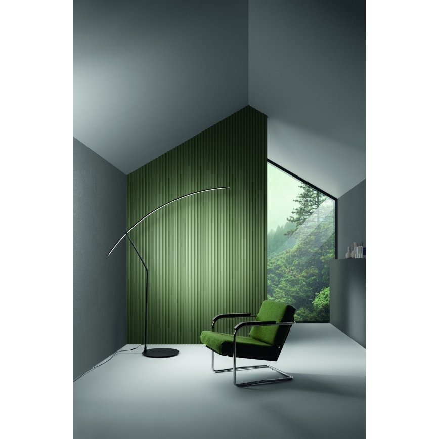 Ondaluce - Ρυθμιζόμενη επιδαπέδια λάμπα LED FOLAGA LED/30W/230V 190 cm μαύρη