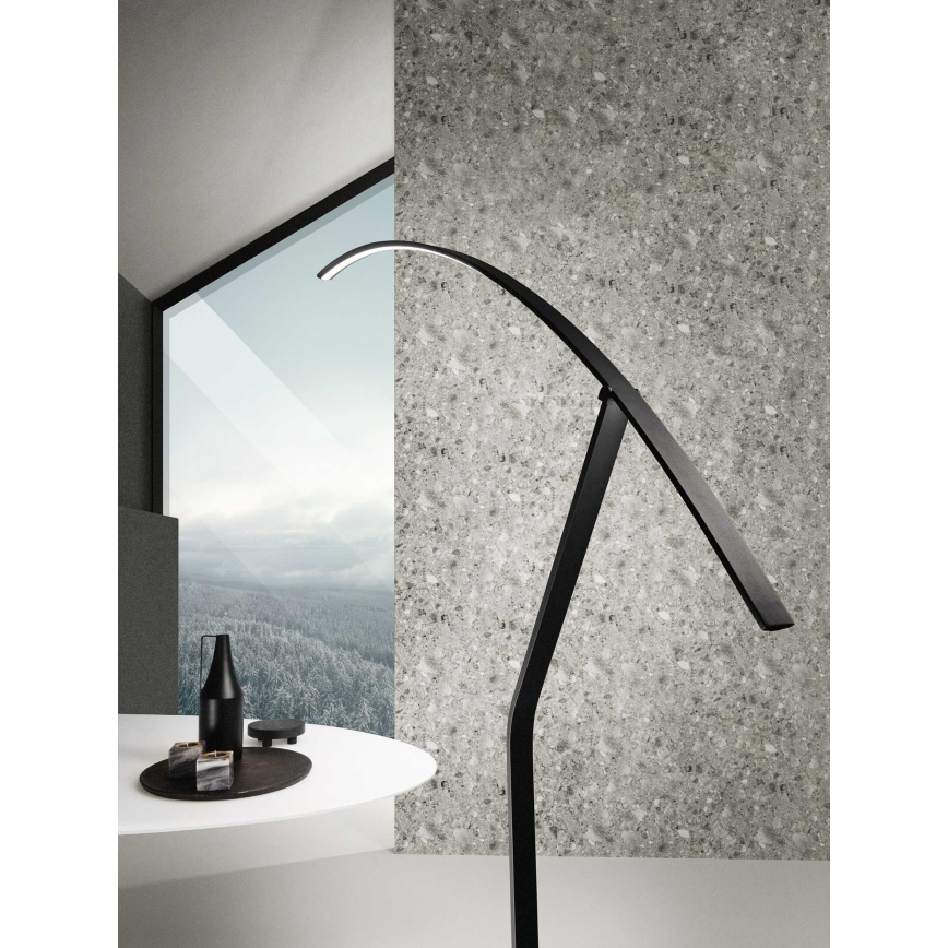 Ondaluce - Ρυθμιζόμενη επιδαπέδια λάμπα LED FOLAGA LED/30W/230V 190 cm μαύρη