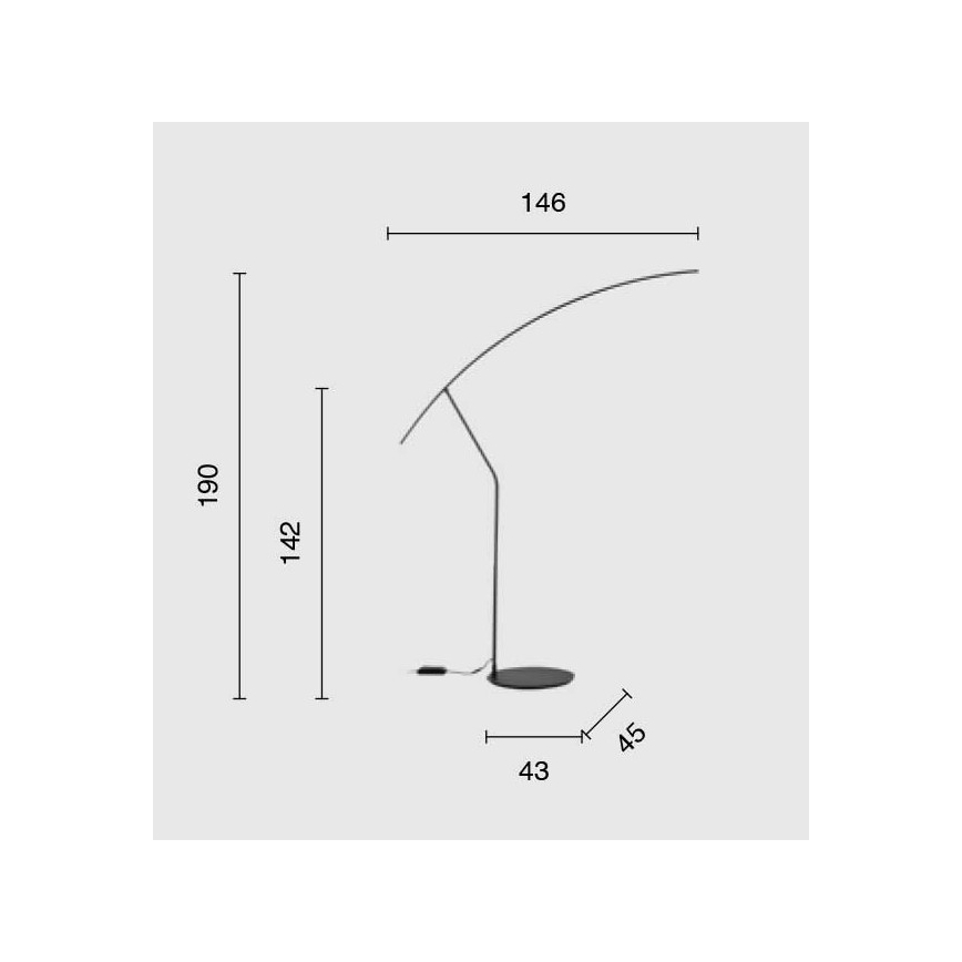 Ondaluce - Ρυθμιζόμενη επιδαπέδια λάμπα LED FOLAGA LED/30W/230V 190 cm μαύρη