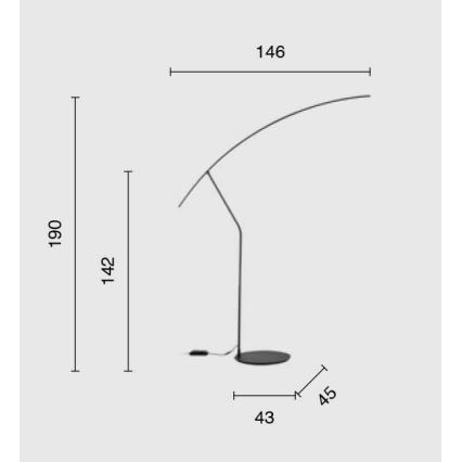Ondaluce - Ρυθμιζόμενη επιδαπέδια λάμπα LED FOLAGA LED/30W/230V μαύρη