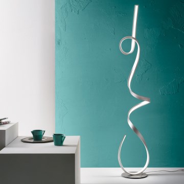 Ondaluce - Ρυθμιζόμενη επιδαπέδια λάμπα LED LUMEN LED/30W/230V 160 cm ασημί