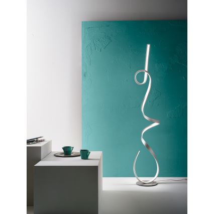 Ondaluce - Ρυθμιζόμενη επιδαπέδια λάμπα LED LUMEN LED/30W/230V 160 cm ασημί