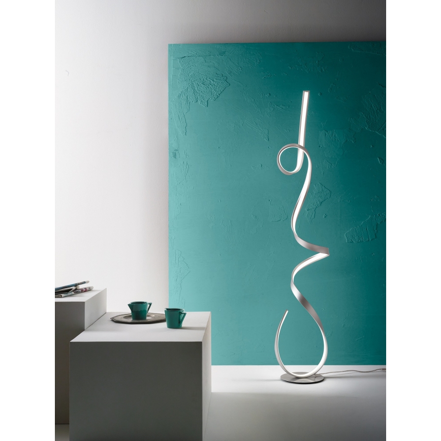 Ondaluce - Ρυθμιζόμενη επιδαπέδια λάμπα LED LUMEN LED/30W/230V 160 cm ασημί