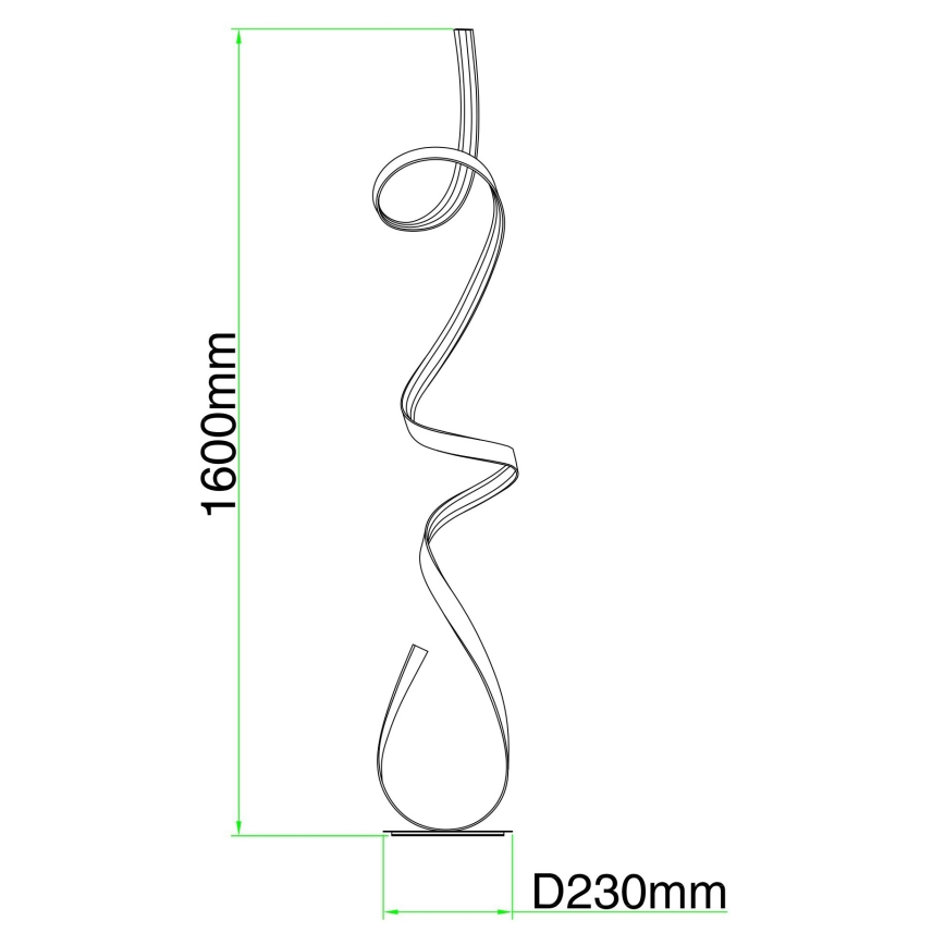 Ondaluce - Ρυθμιζόμενη επιδαπέδια λάμπα LED LUMEN LED/30W/230V 160 cm ασημί